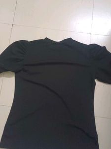 Black Puff Sleeve Top