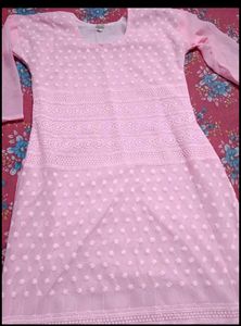 Elegant Pink Chikankari Kurta