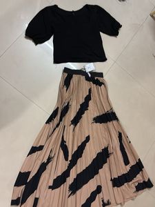 Chic Black Top & Skirt Set(never used sk