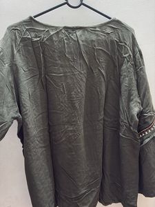 Embroidered Olive Green Top