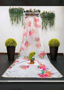 Floral Print Organza Saree