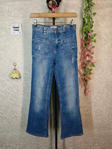 ZARA Flared Blue Denim Jeans