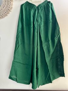 Bottle Green Bandhani Anarkali suit set &amp; palazzo