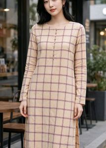 Classic Beige Plaid Kurta