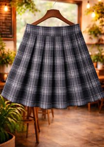 Plaid Pleated Mini Skirt