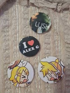 random bag pins/ badges<3