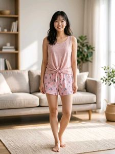 Cute Pink Pajama Set with Shorts