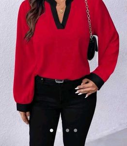Vibrant Red Long Sleeve Top