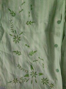 Light Green Embroidered Button-Up Shirt