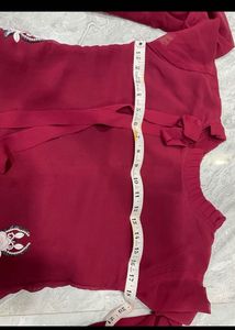 Maroon Embroidered Kurta