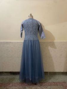 Elegant Blue Tulle Gown