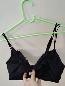 Classic Black Lace Trim Bra