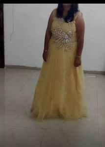 Stunning Yellow Embellished Gown
