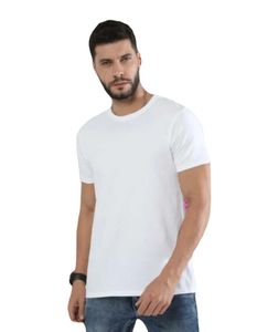 Men's Premium Solid Cotton White T-shirt