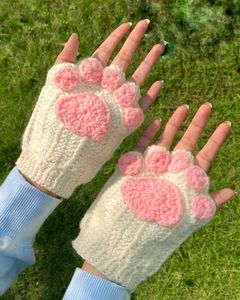 Kitty Paw Fingerless Gloves🩷😺