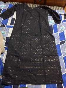 Elegant Navy Blue Kurti Set
