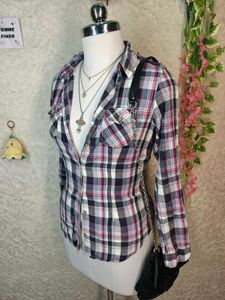 Y2K Trending Aesthetic Plaid Button-Up Shirt