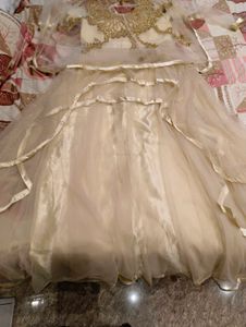 Elegant Cream &amp; Gold Gown