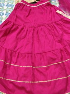 Green &amp; Pink Choli lehenga Set(On Cash - NO COINS)