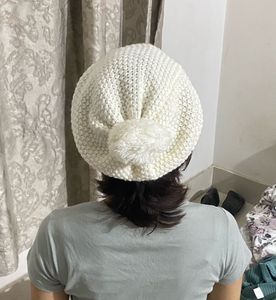 White Knit Pompom Ber