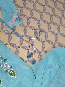 Teal Embellished Salwar Kameez