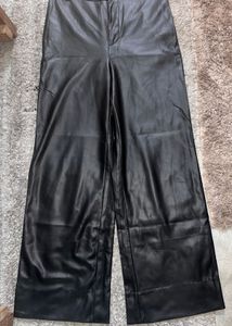Zara Faux Leather wide-leg Pants