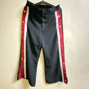Stylish Black Snap Button Pants