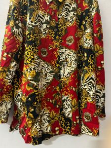 Bold Print Button-Up Top