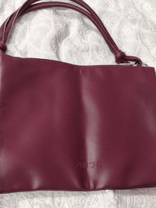 Clinique Burgundy Shoulder Bag