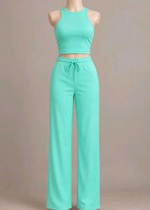 Tokyo Talkies Mint Green Halter Neck Co-ord Set