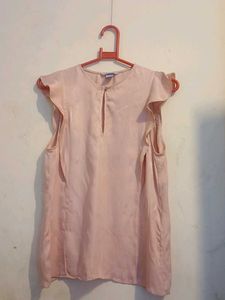 Chic Pink Flutter Sleeve Top
