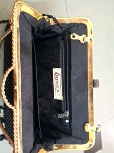 Elegant Black Beaded Clutch Bag