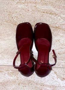 Elegant Burgundy Mary Jane Heels