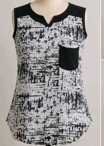 Stylish Sleeveless Abstract Print Top