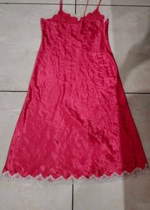 Satin Nightgown with Lace Trim