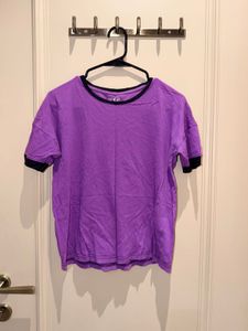 Purple Ringer Tee with Black Trim