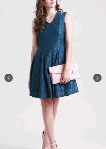 Elegant Navy Blue Lace Dress