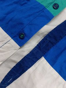 Color Block Button-Up Shirt