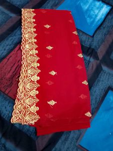 Red Embellished Kurta