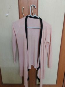 Light Pink Open Front Cardigan