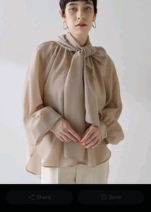 Elegant Sheer Blouse with Bow Detail