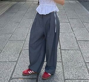 Gray Wide-Leg Trousers