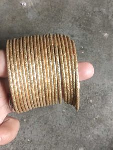 Set of Golden Glitter Bangles