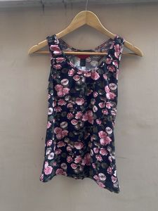 Floral Print Racerback Tank Top