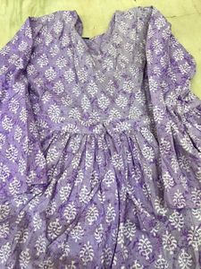 Purple Block Print short kurti