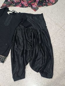 Black Embellished Kurta Set