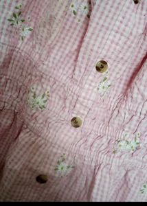 Puff sleeves pink charming frock
