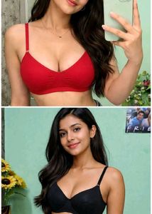 Trendy Red Bralette with Denim pick up 2