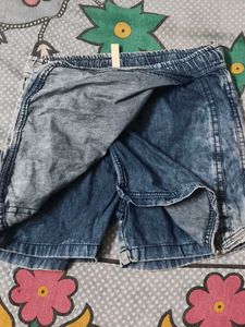 Distressed Denim Skirt