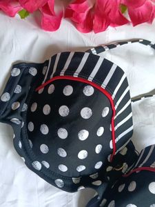 Cute Polka Dot &amp; Stripe Bikini Top